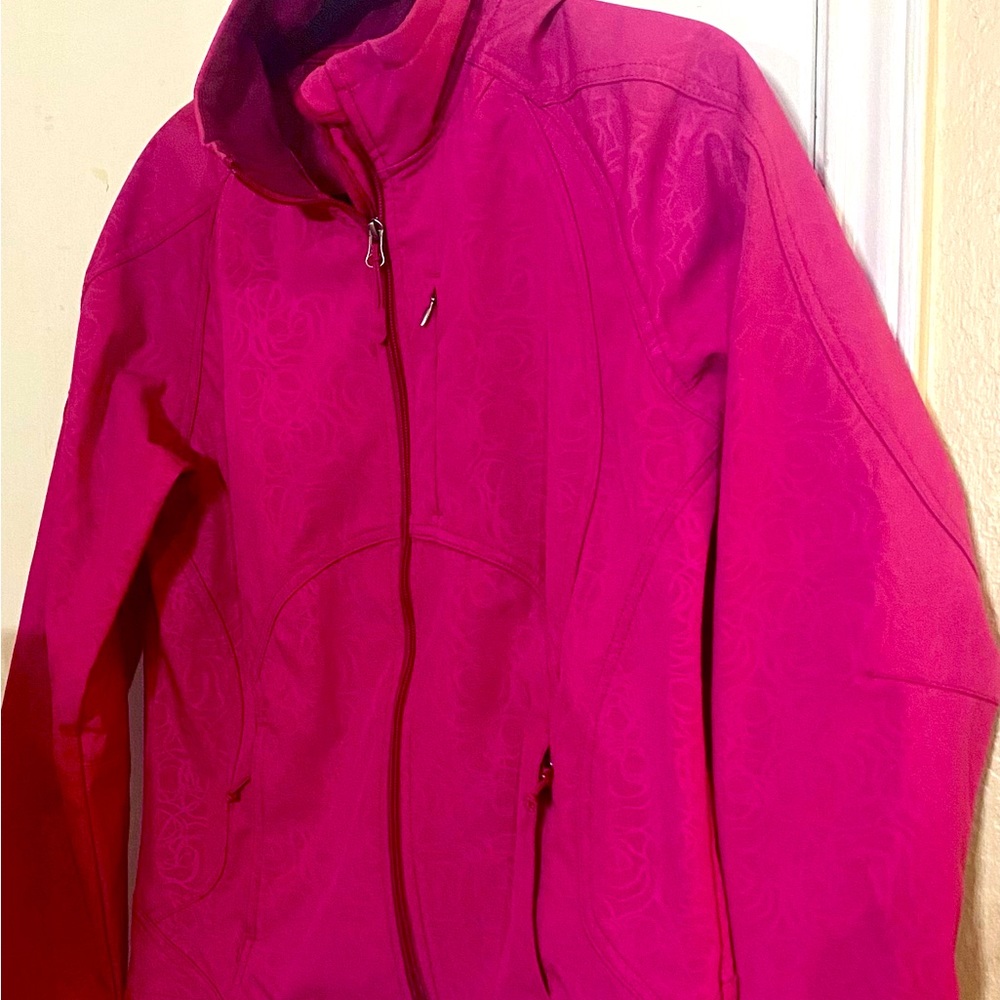 Double Diamond Jacket Womens Medium Pink Long Sleeve Full Zip Sport Coat Jacket